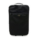 PRADA プラダ キャリーバッグ キャリーケース スーツケース トロリーバッグ 旅行カバン トラベルバッグ ナイロン レザー NERO 黒 ブラック 【中古】