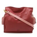 LOEWE ロエベ フラメンコ30 ショルダーバッグ セミショルダー 2WAY 斜め掛け 肩掛け フリンジ ナッパレザー ピンク ゴールド金具 【中古】