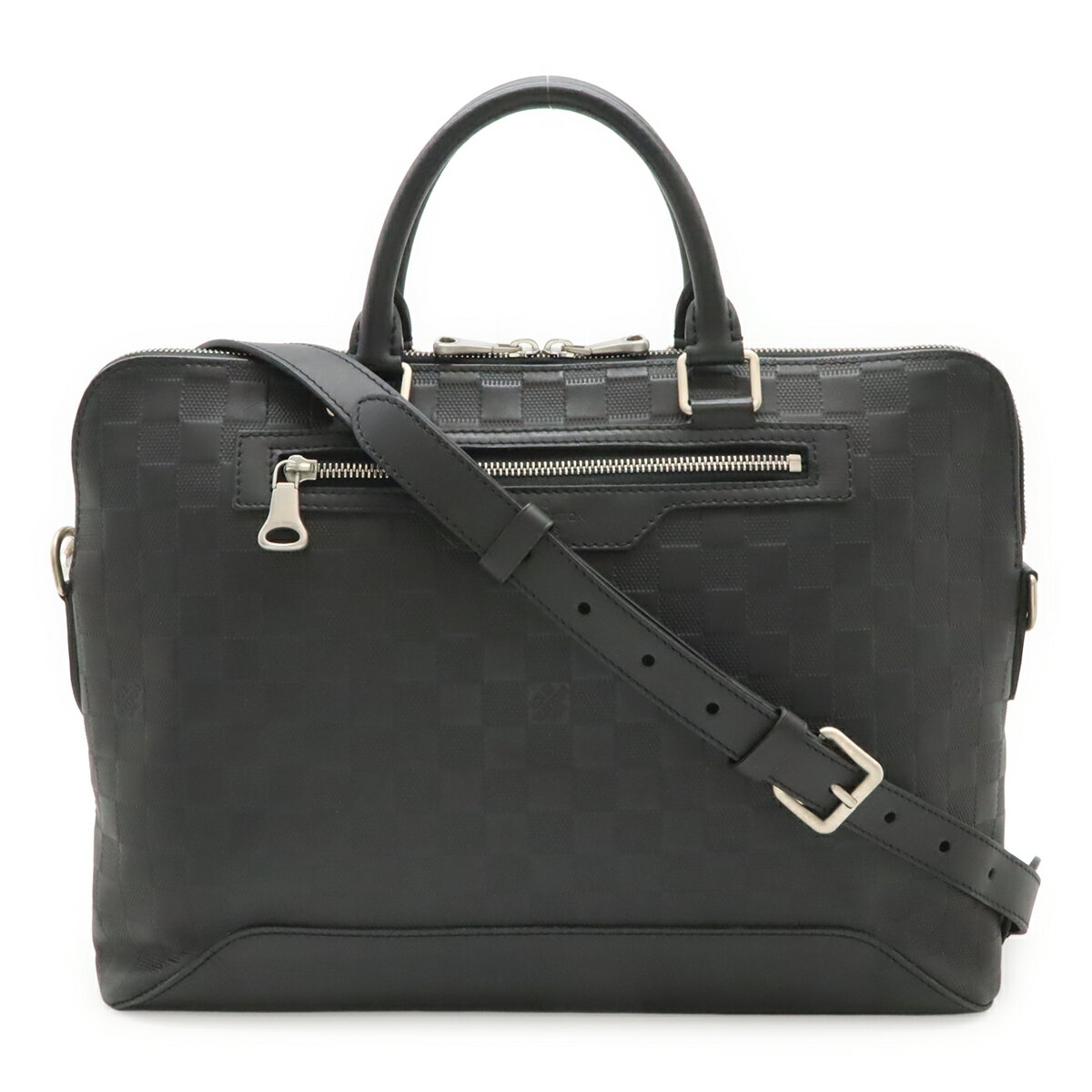 樂天商城 - LOUIS VUITTON ルイ ヴィトン ダミエアンフィニ アヴェニュー ブリーフケース ビジネスバッグ 2WAY ショルダーバッグ オニキス 黒 N41019 【中古】