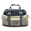 CHANEL シャネル スポーツライン ココマーク ウエストバッグ ボディバッグ 2WAY ハンドバッグ ナイロンキャンバス ネイビー グレー A27892 【中古】(4)