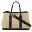 HERMES エルメス ガーデンパーティTPM トートバッグ ハンドバッグ ミニバッグ 2WAY ショルダーバッグ トワルアッシュ ベージュ ブラウン □N刻印 【中古】(4)