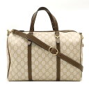 GUCCI グッチ GGスプリーム ハンドバッグ ミニボストンバッグ 2WAY ショルダーバッグ レザー アイボリー ブラウン 茶 ゴールド金具 322231 ...
