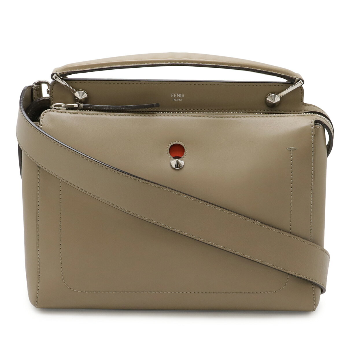 Rakuten - FENDI フェンディ ドットコム ハンドバッグ 2WAY ショルダーバッグ セミショルダー レザー グレージュ ポーチ付き 8BN293 【中古】