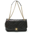 CHANEL シャネル マトラッセ ココマーク チェーンショルダーバッグ ダブルチェーン キャビアスキン レザー ブラック ヴィンテージ加工 【中古】|詳細画像