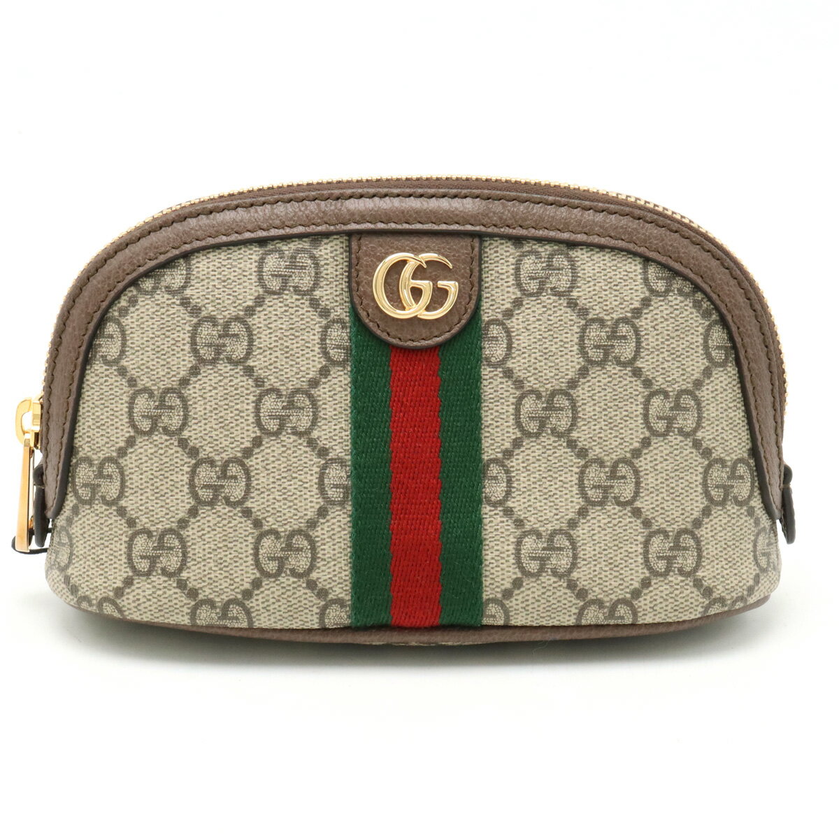 楽天ブルーミン／森田質店【バッグ】GUCCI グッチ オフィディア GGスプリーム ミディアム コスメティックケース 化粧ポーチ マルチポーチ PVC レザー ベージュ ブラウン 625550 【中古】