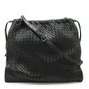 【バッグ】BOTTEGA VENETA ボッテガ ヴェネタ ボッテガベネタ イントレチャート ショルダーバッグ セミショルダー レザー ブラック 黒 323765 【中古】