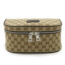 GUCCI グッチ GGキャンバス ボディバッグ ウエストバッグ ウエストポーチ レザー ベージュ ダークブラウン 茶 シルバー金具 アウトレット品 630915 【中古】(4)