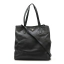 PRADA プラダ トライアングルロゴ トートバッグ 2WAY ショルダーバッグ 斜め掛け レザー NERO ブラック シルバー金具 国内ブティック購入品 BR5030 【中古】(4)