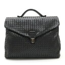 【バッグ】BOTTEGA VENETA ボッテガ ヴェネタ ボッテガベネタ イントレチャート ビジネスバッグ ブリーフケース ハンドバッグ レザー ブラック 122139 【中古】