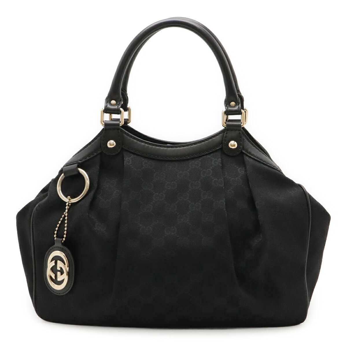 GUCCI グッチ スーキー GGキャンバス トートバッグ ハンドバッグ レザー ブラック 黒 ゴールド金具 211944 【中古】