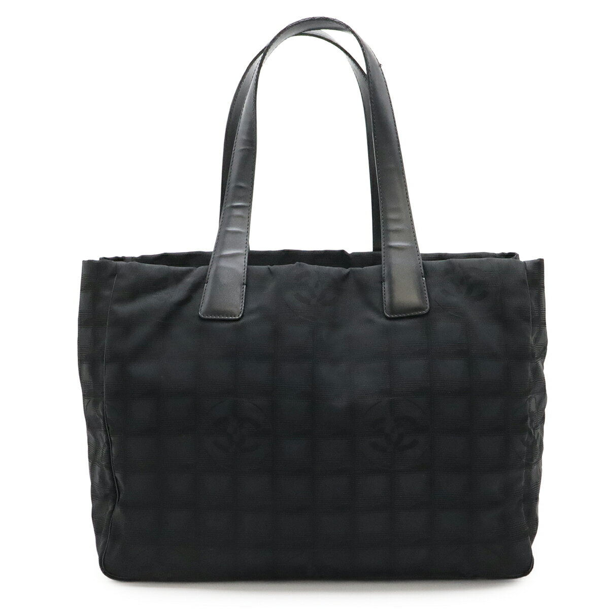CHANEL - CHANEL シャネル ニュートラベルライン Newトラベルライン トートMM トートバッグ ショルダーバッグ ナイロンジャガード ラメ ブラック 黒 A15991 【中古】