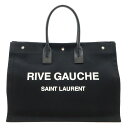 SAINT LAURENT PARIS サン ローラン パリ YSL イブサンローラン リヴ ゴーシュ トートバッグ ショルダートート コットン ブラック 黒 ...