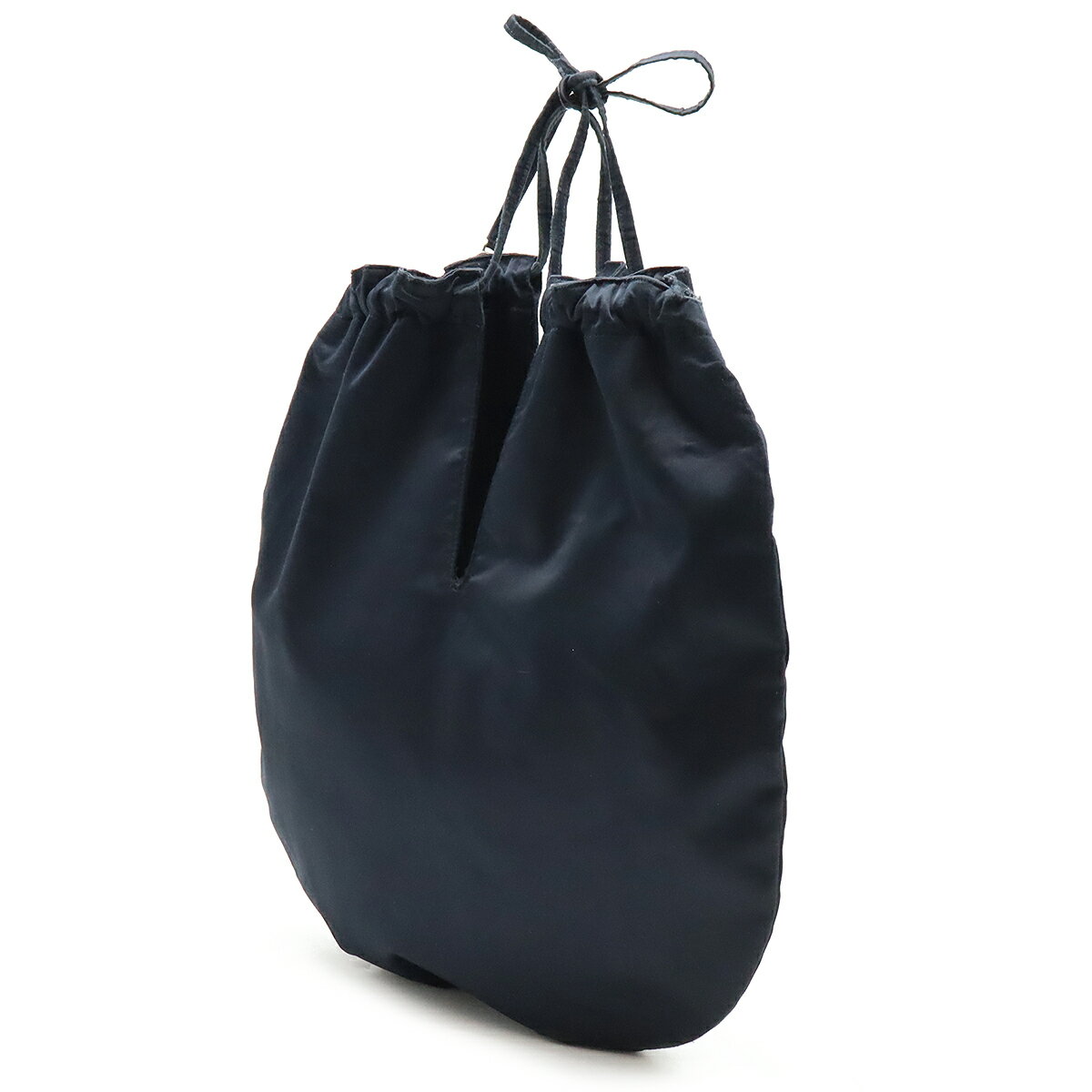 CHANEL シャネル ロゴ 巾着 マルチポーチ 小物入れ 化粧ポーチ コスメポーチ　ナイロン フェイクパール ブラック 黒 【中古】