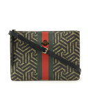 GUCCI グッチ GGカレイド GGスプリーム クラッチバッグ 2WAY ショルダーバッグ 斜め掛け PVC レザー カーキベージュ ブラック 429004 ...