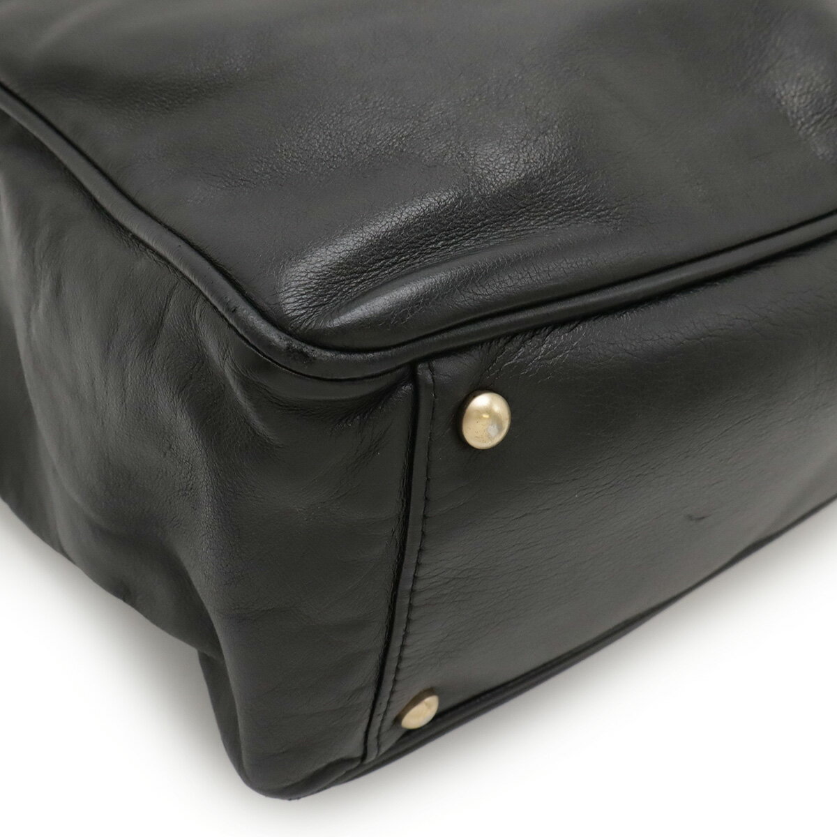 CHANEL シャネル カメリア ロゴ トートバッグ ショルダーバッグ ショルダートート 肩掛け レザー ブラック 黒 ホワイト 白 A20856 【中古】