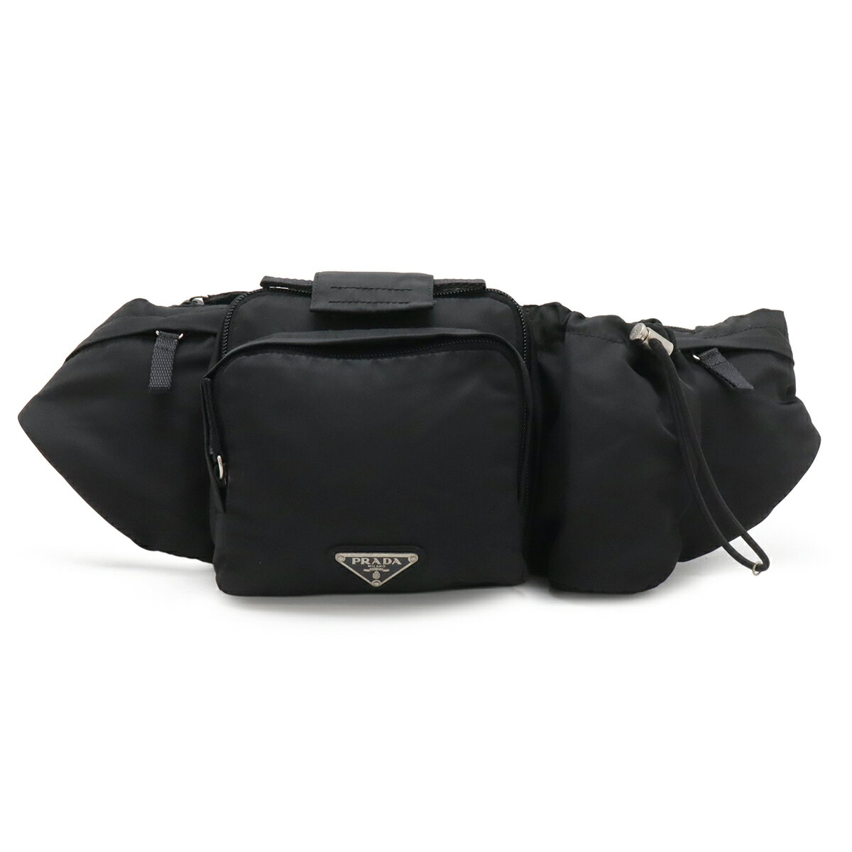 PRADA - PRADA プラダ ウエストバッグ ウエストポーチ ボディバッグ ヒップバッグ ナイロン NERO 黒 ブラック シルバー金具 VA0056 【中古】