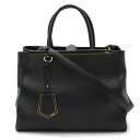 FENDI フェンディ 2JOURS トゥージュール ハンドバッグ 2WAY ショルダーバッグ セミショルダー レザー ブラック 黒 ゴールド金具 8BH250...