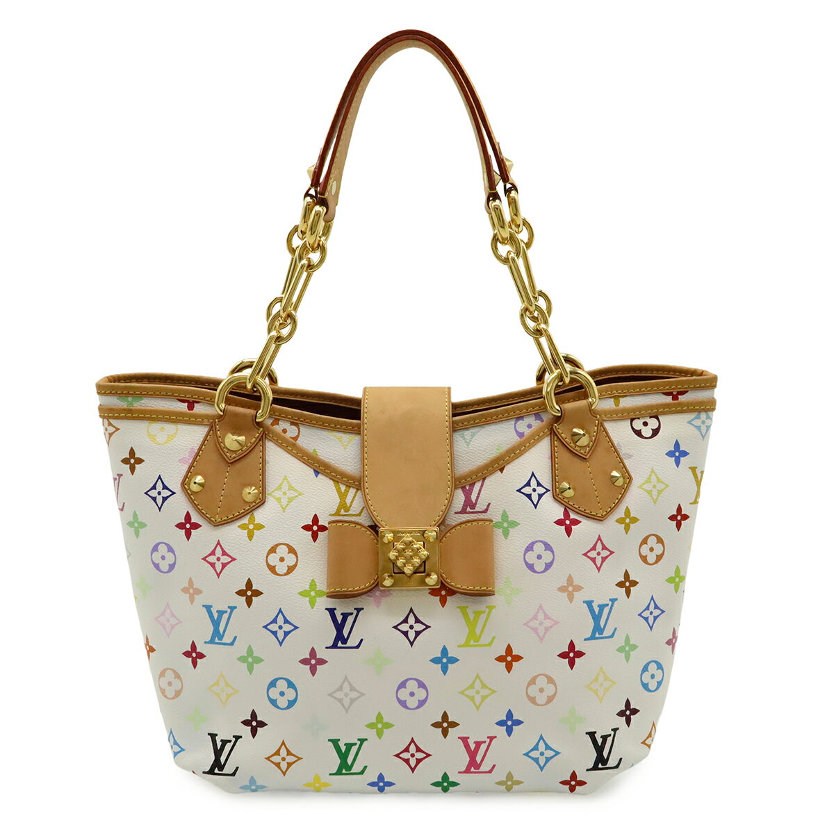 Rakuten - LOUIS VUITTON ルイ ヴィトン モノグラムマルチカラー アニーGM トートバッグ ショルダーバッグ チェーンバッグ リボン ブロン 白 ホワイト M40303 【中古】