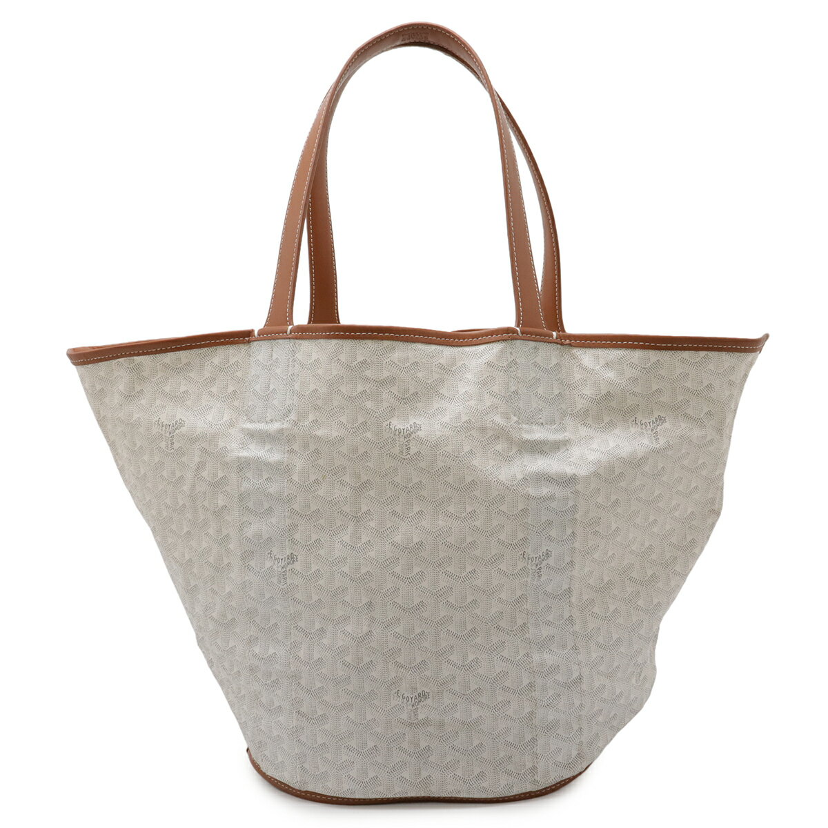 GOYARD ゴヤール ベラーラ バッグ トートバッグ ショルダーバッグ セミショルダー リバーシブル コーティングキャンバス レザー ホワイト ブラウン 【中古】