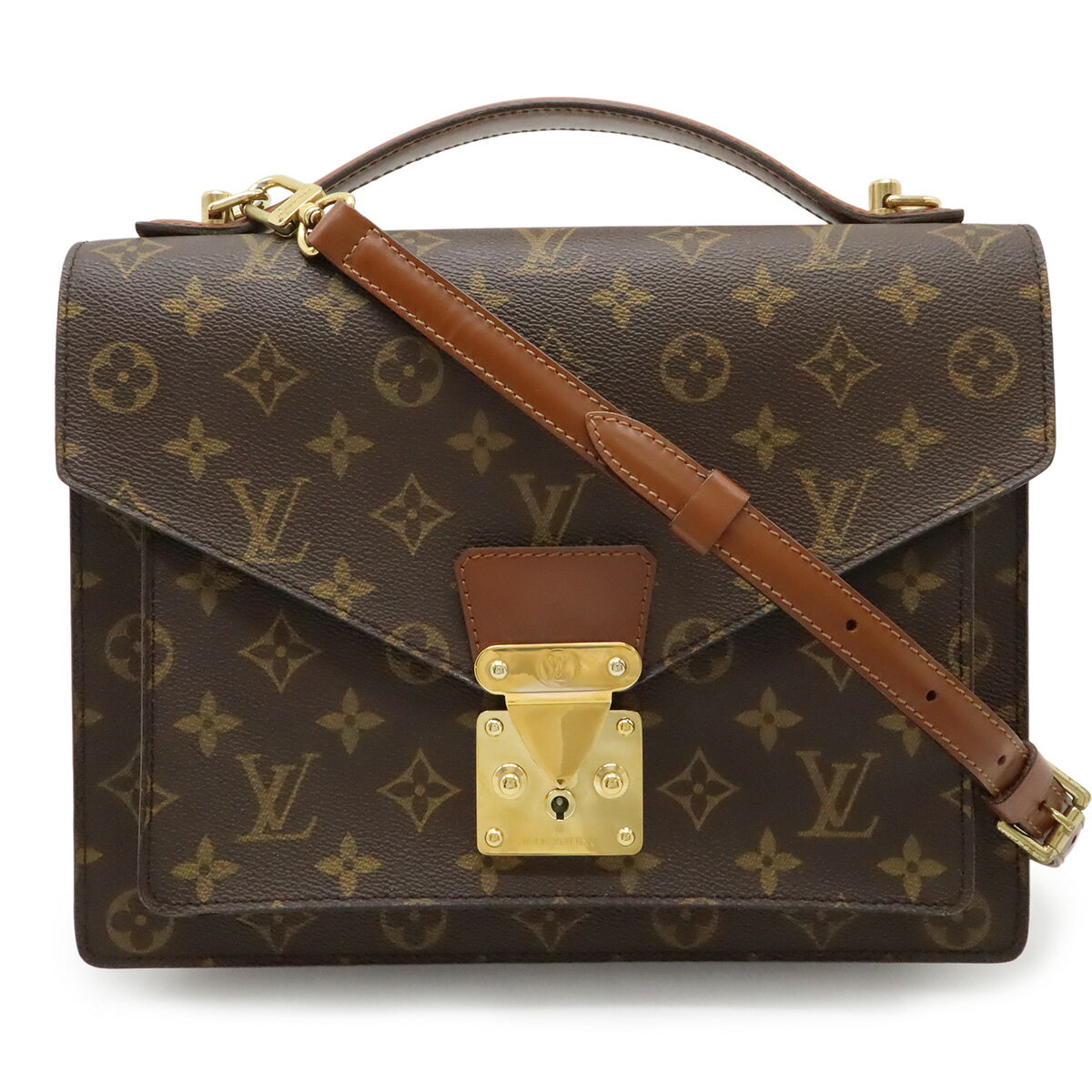 LOUIS VUITTON ルイ ヴィトン モノグラム モンソー28 セカンドバッグ ハンドバッグ ビジネスバッグ 2WAY ショルダーバッグ M51185 【中古】