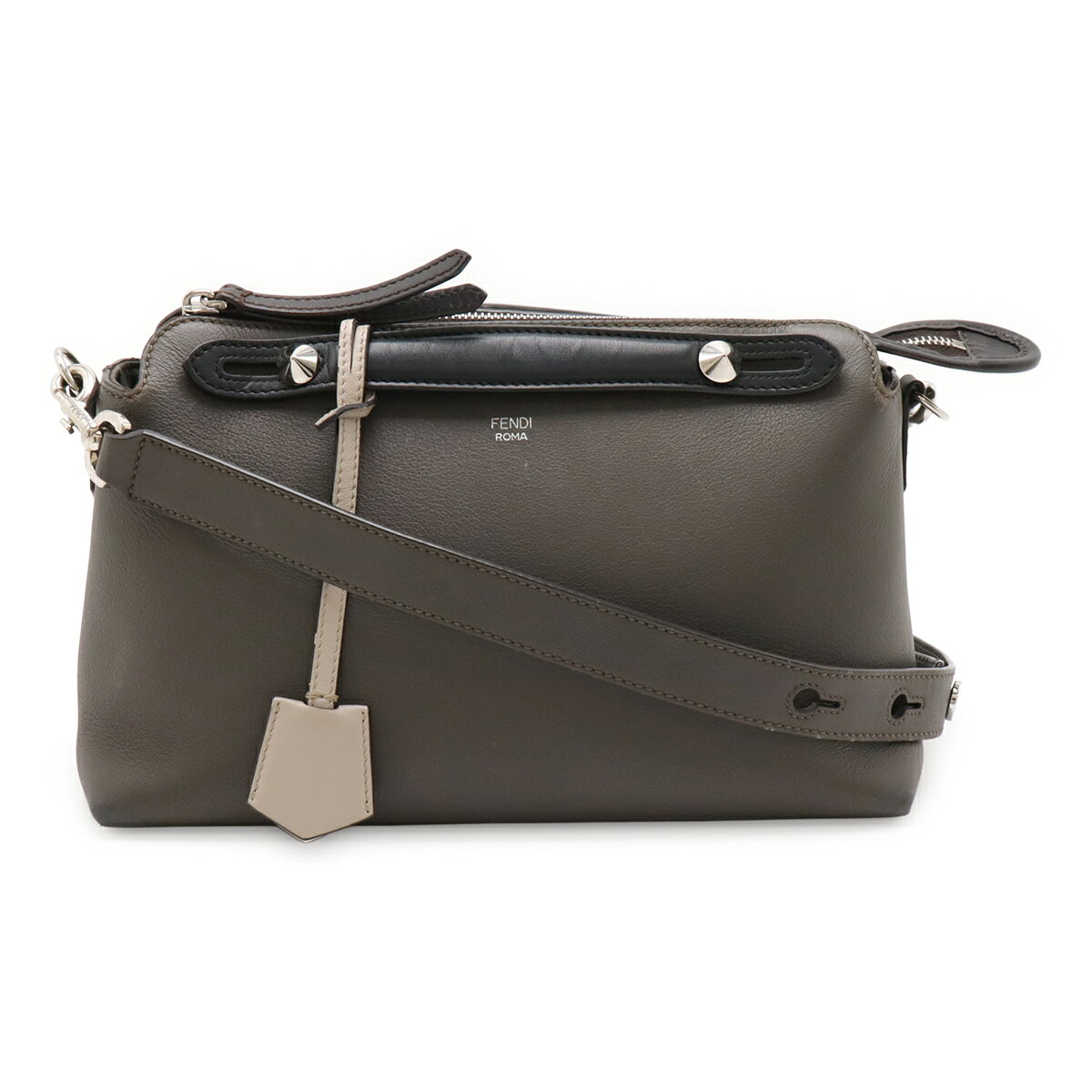 Rakuten - FENDI フェンディ BY THE WAY バイザウェイ ミディアム ハンドバッグ 2WAY ショルダーバッグ レザー グレー ブラック 黒 シルバー金具 8BL146 【中古】