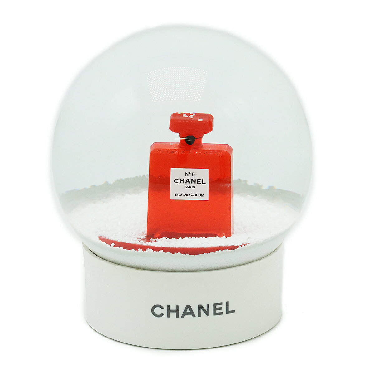 CHANEL シャネル スノードーム オブジェ ノベルティ 非売品 No.5 香水 瓶 ホワイト 白 レッド 赤 【中古】