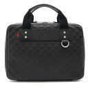 【バッグ】GUCCI グッチ グッチシマ ラバー PCケース ビジネスバッグ レザー ブラック 黒 シルバー金具 281905 【中古】