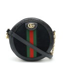 GUCCI グッチ オフィディア GGマーモント シェリーライン ショルダーバッグ ポシェット ラウンド型 円形 スエード パテントレザー ブラック 55061...