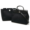 HERMES エルメス エールバッグPM ハンドバッグ 2WAY ショルダーバッグ トワルオフィシエ レザー ブラック 黒 シルバー金具 □E刻印 【中古】