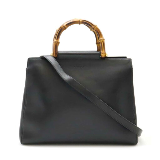 GUCCI グッチ ニムフェア バンブー トップハンドルバッグ ハンドバッグ 2WAY ショルダーバッグ 斜め掛け レザー フェイクパール ブラック 黒 453766 【中古】 GUCCI グッチ ニムフェア バンブー トップハンドルバッグ ハンドバッグ 2WAY ショルダーバッグ 斜め掛け レザー フェイクパール ブラック 黒 453766 【中古】