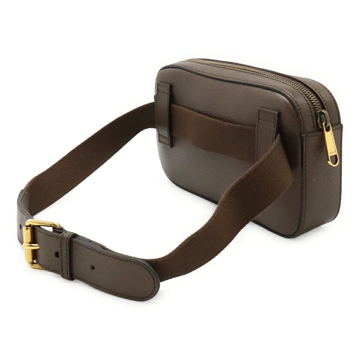 GUCCI グッチ ロゴ ベルトバッグ ボディバッグ ウエストバッグ 2WAY クラッチバッグ 100周年記念限定品 レザー ブラウン ゴールド金具 #80 602695 【中古】 2