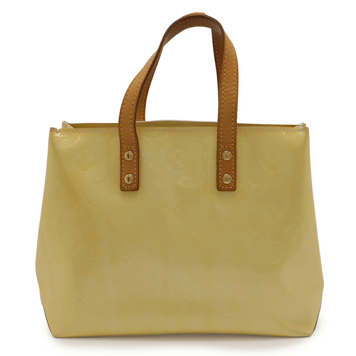 LOUIS VUITTON ルイ ヴィトン モノグラムヴェルニ リードPM ハンドバッグ トートバッグ ミニトート ペルル クリームイエロー系 M91336 【中古】