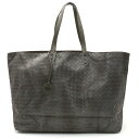 【バッグ】BOTTEGA VENETA ボッテガ ヴェネタ イントレッチオ リュージョン トートバッグ ナイロン レザー グレー チャーム付き 299876 【中古】