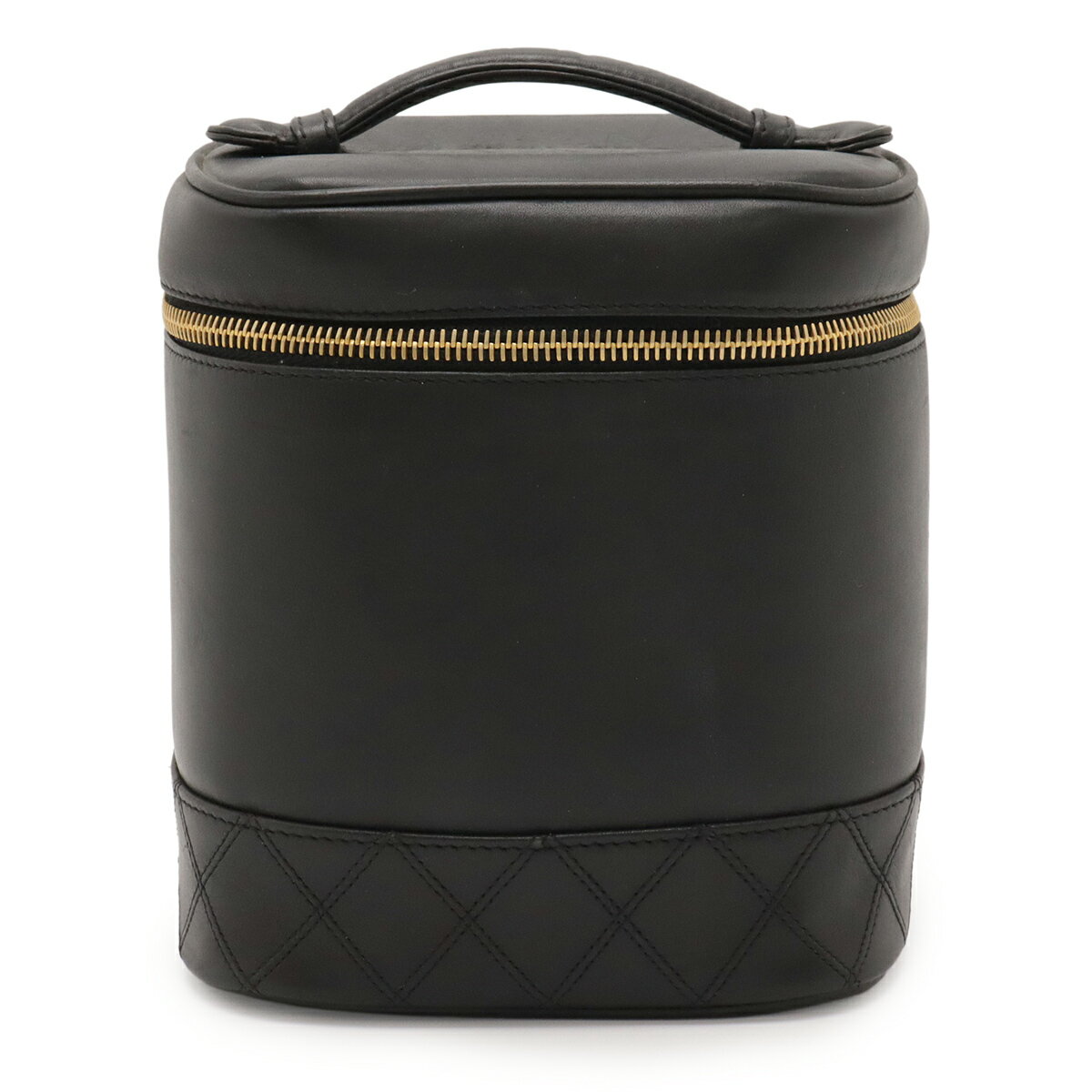 CHANEL シャネル ビコローレ ココマーク バニティバッグ ハンドバッグ 化粧ポーチ コスメポーチ レザー ブラック 黒 ゴールド金具 A01619 【中古】