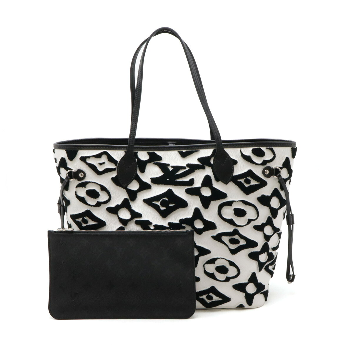 Rakuten - LOUIS VUITTON ルイ ヴィトン LV×UF ネヴァーフルMM トートバッグ ショルダーバッグ 肩掛け ブラック 黒 ホワイト 白 ポーチ付き M45564 【中古】
