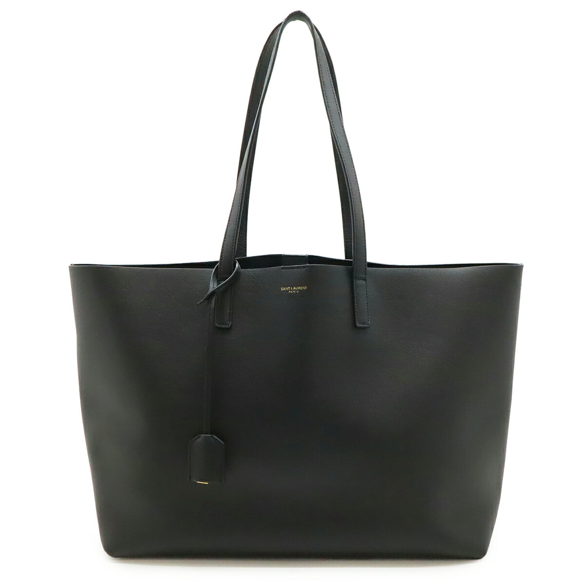 樂天商城 - SAINT LAURENT PARIS サン ローラン パリ イブサンローラン イーストウエスト ショッピングバッグ トートバッグ レザー ブラック ポーチ欠品 600281 【中古】