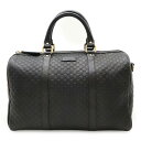GUCCI グッチ マイクログッチシマ 2WAY ボストンバッグ ハンドバッグ レザー ブラック 黒 アウトレット品 449646 【中古】