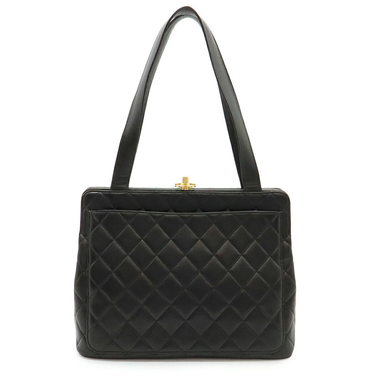 CHANEL シャネル マトラッセ ココマーク ショルダーバッグ セミショルダー トートバッグ がま口 ガマ口 レザー ブラック 黒 ゴールド金具 CHANEL（シャネル） チョコバー ココマーク ショルダーバッグ ワン