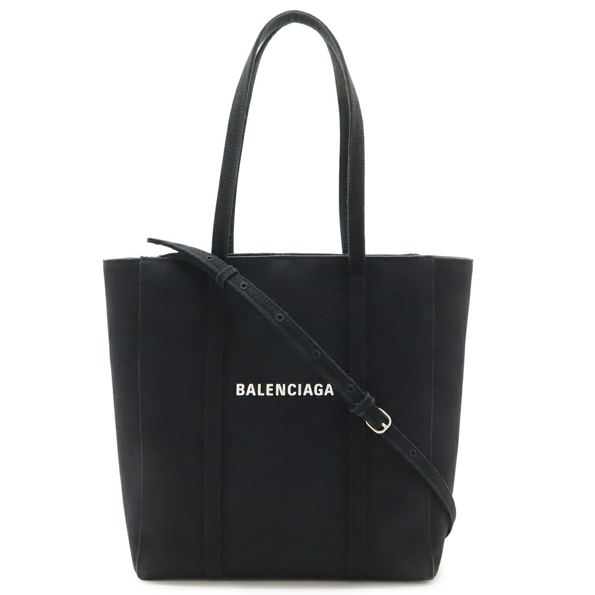 BALENCIAGA バレンシアガ エブリデイ トート XS ロゴ トートバッグ 2WAY ショルダーバッグ 斜め掛け キャンバス ブラック 黒 551810 【中古】