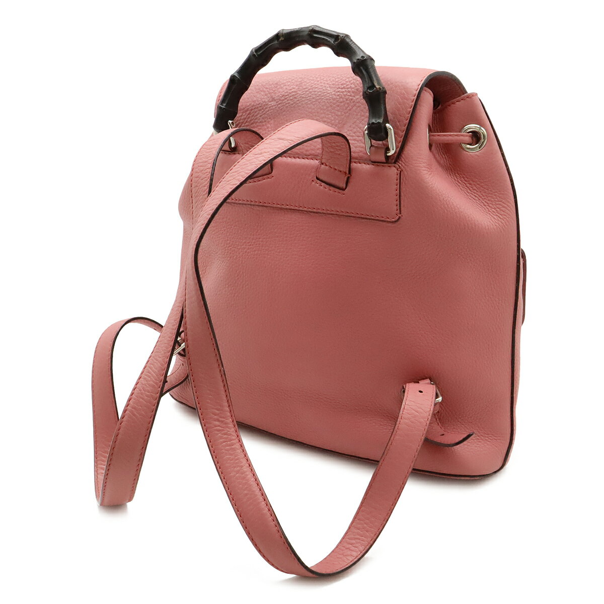 GUCCI グッチ バンブー バックパック リュックサック ショルダーバッグ フリンジ タッセル レザー ピンク シルバー金具 370833 【中古】 2