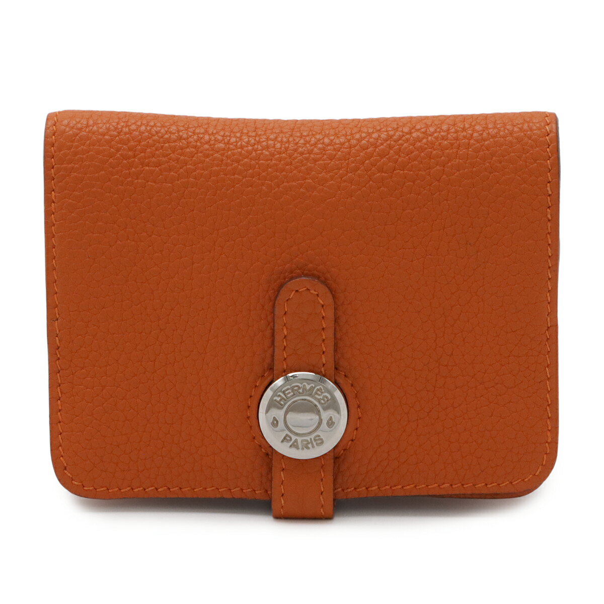 Rakuten - HERMES エルメス ドゴン カード コインケース 小銭入れ コインパース カードケース トゴ レザー オレンジ シルバー金具 【中古】