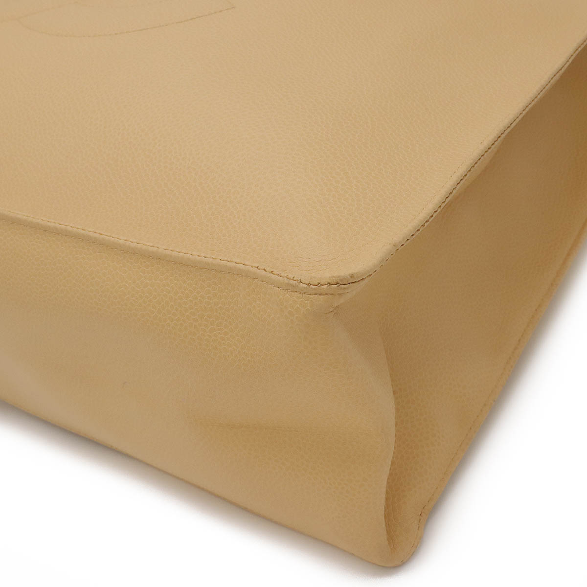 CHANEL シャネル ココマーク チェーンショルダー ショルダーバッグ トートバッグ キャビアスキン レザー ベージュ ゴールド金具 【中古】