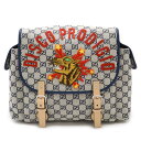 GUCCI グッチ GGキャンバス バックパック リュックサック ワッペン パッチ付き レザー ネイビー 紺 レッド ベージュ 580811 【中古】