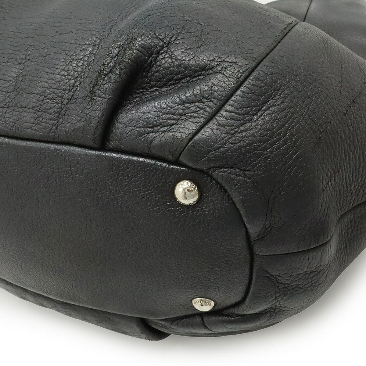 PRADA プラダ トライアングルロゴ トートバッグ 2WAY ショルダーバッグ レザー NER...
