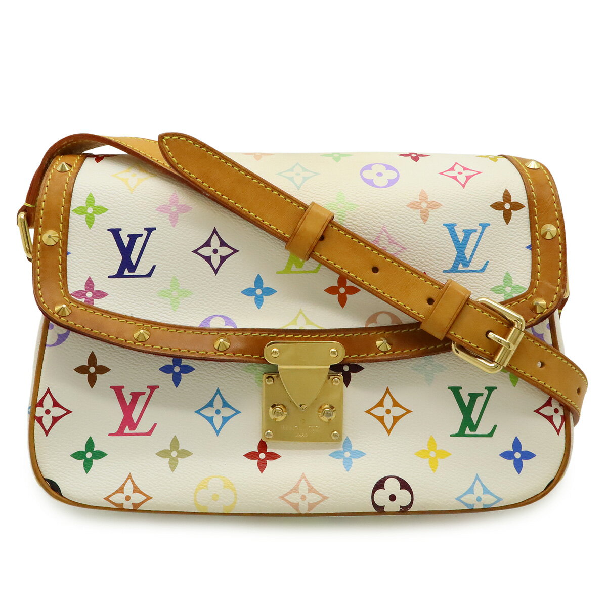 Rakuten - LOUIS VUITTON ルイ ヴィトン モノグラムマルチカラー ソローニュ ショルダーバッグ 斜め掛け ブロン 白 ホワイト M92661 【中古】