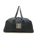 CHANEL シャネル スポーツライン ボストンバッグ 旅行バッグ トラベルバッグ ショルダーバッグ ナイロン ブラック 黒 ベージュ A19977 【中古】