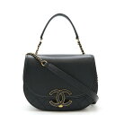 CHANEL シャネル マトラッセ ココカーブ ココマーク ハンドバッグ 2WAY チェーンショルダー ショルダーバッグ レザー ブラック ゴールド金具 A93...