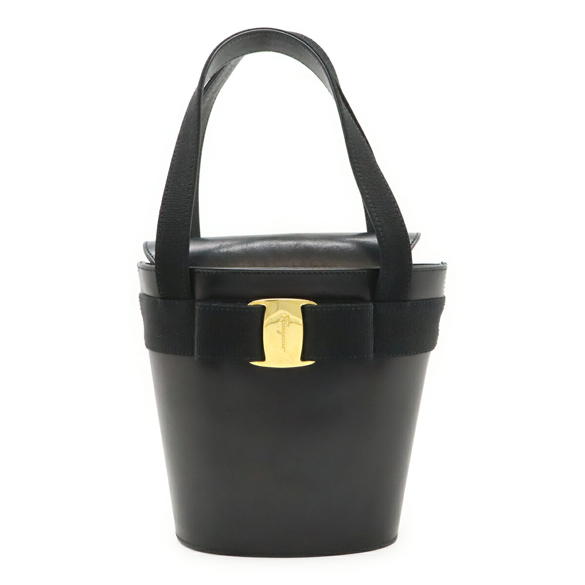 Ferragamo フェラガモ ★ ヴァラ ハンドバッグ バケツ型 ヴァラリボンバケツ型ハンドバッグ BA216161 ブラック ヴィンテージ
