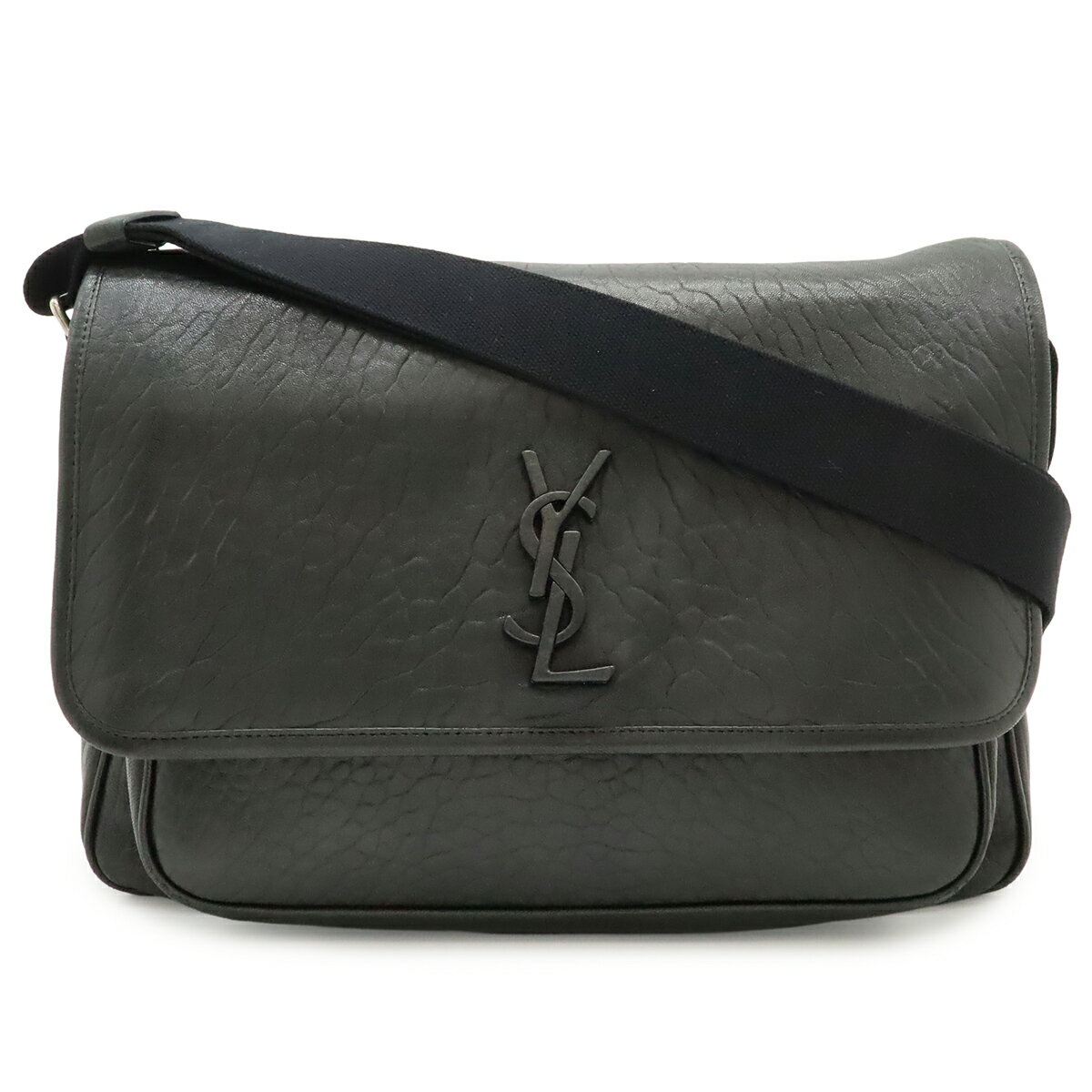 樂天商城 - SAINT LAURENT PARIS サン ローラン パリ YSL イブサンローラン ニキ ショルダーバッグ メッセンジャーバッグ グレインレザー ブラック 黒 781935 【中古】
