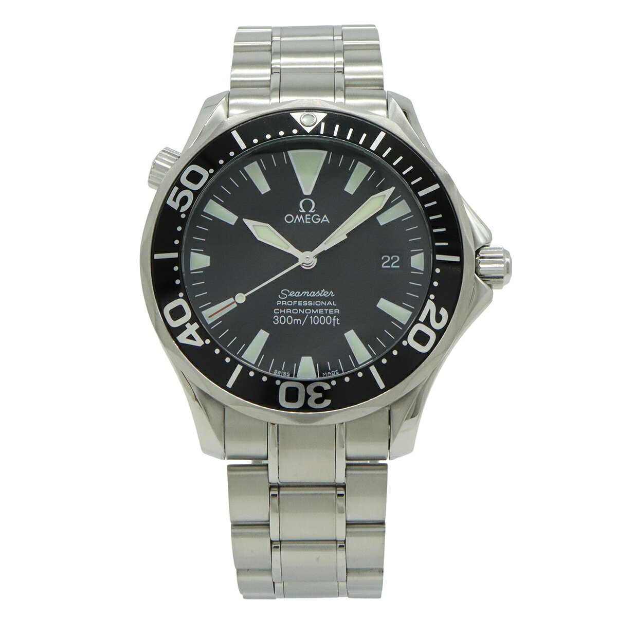 OMEGA オメガ Seamaster シーマスター300 プロフェッショナル デイト SS ブラッ ...